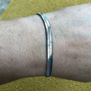 Stainless Steel Adjustable Herringbone Bracelet NWT